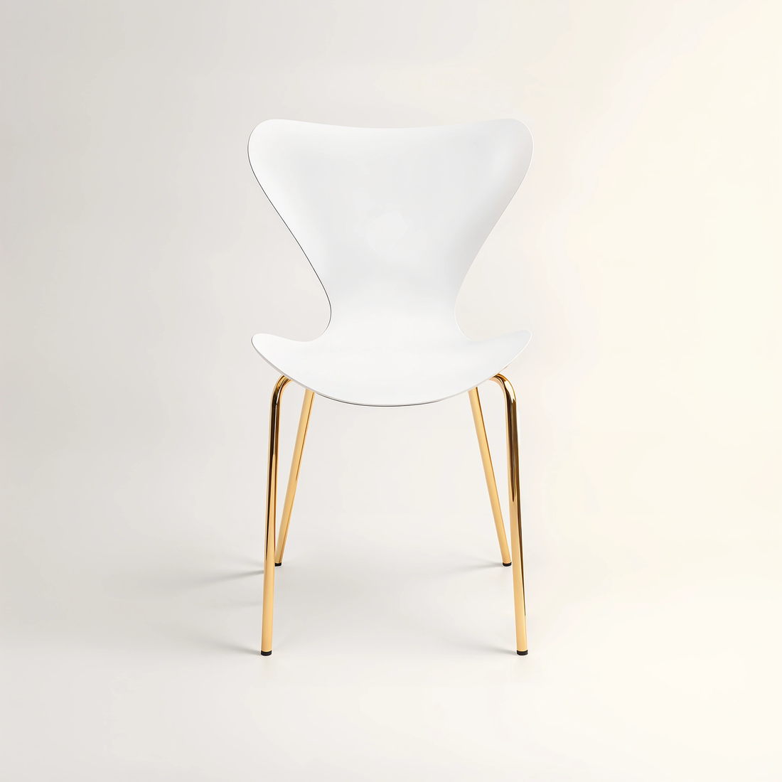 Laila Dining Chair With White Seat And Gold Chrome Legs