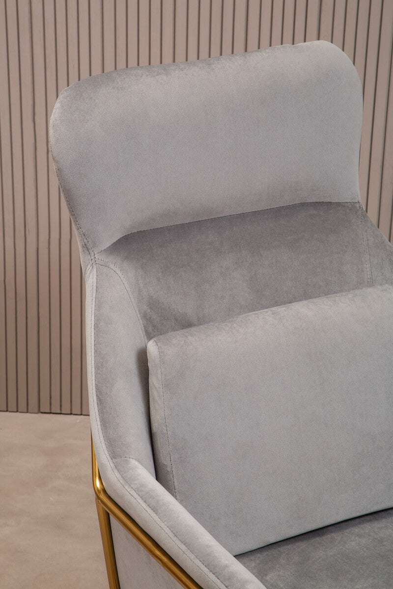 Stockholm Grey Velvet Armchair