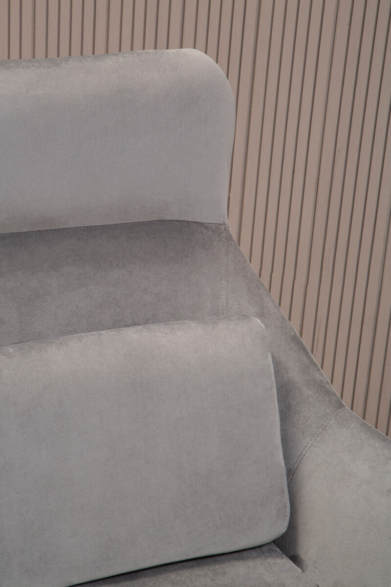 Stockholm Grey Velvet Armchair