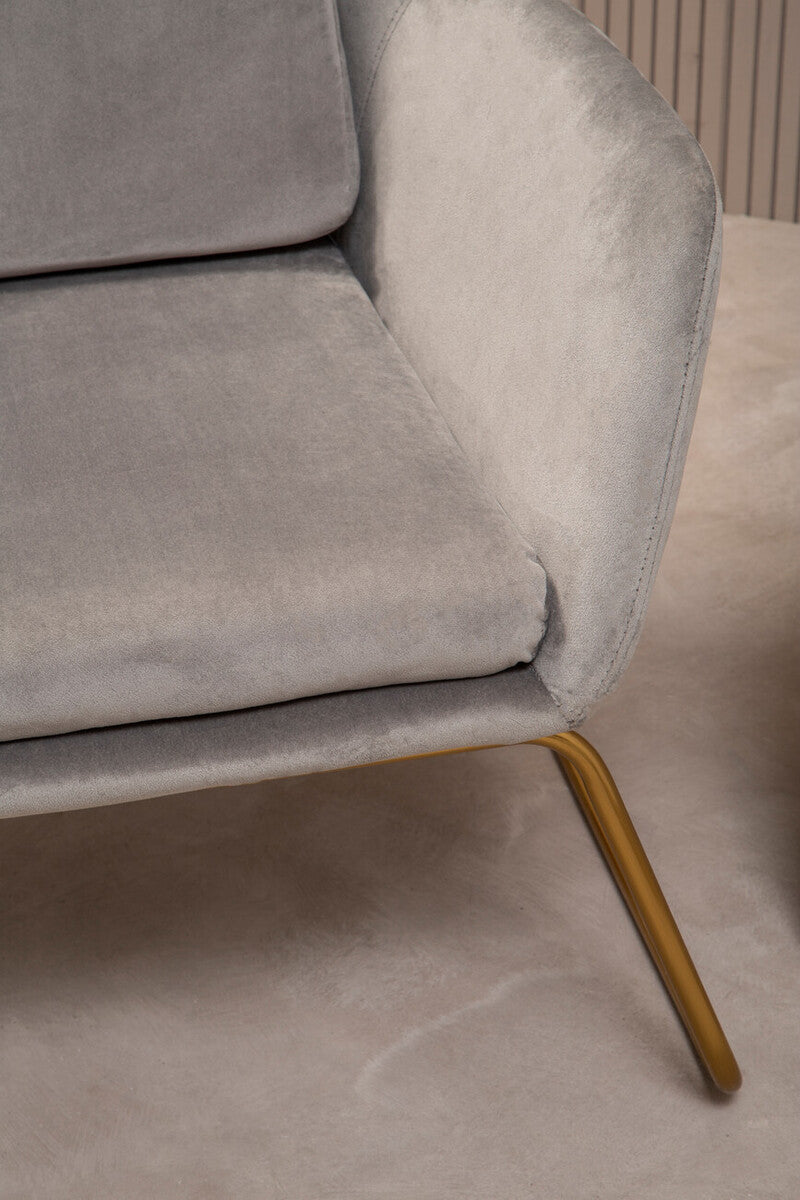 Stockholm Grey Velvet Armchair