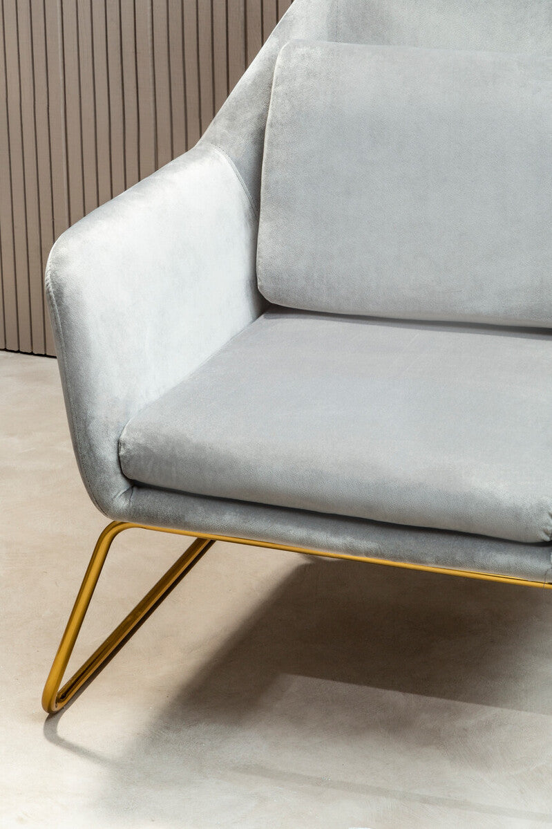 Stockholm Grey Velvet Armchair