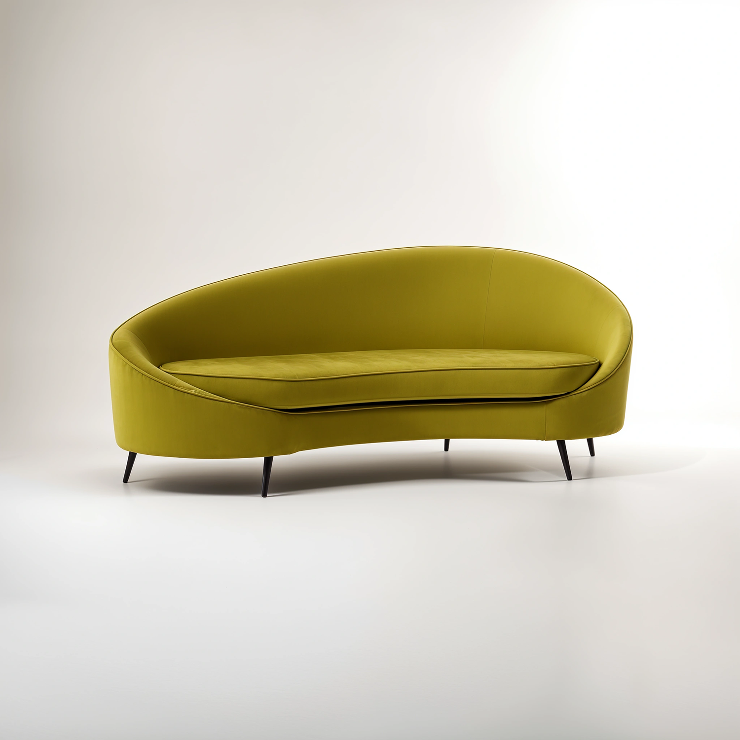 Hasina Three Seat Olive Velvet Sofa