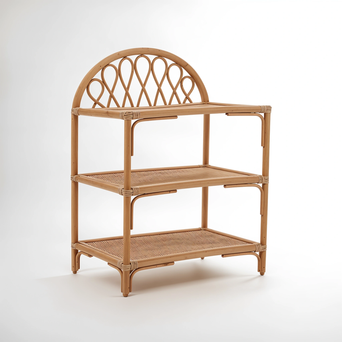 Mataram Three Tier Natural Rattan Shelf Unit