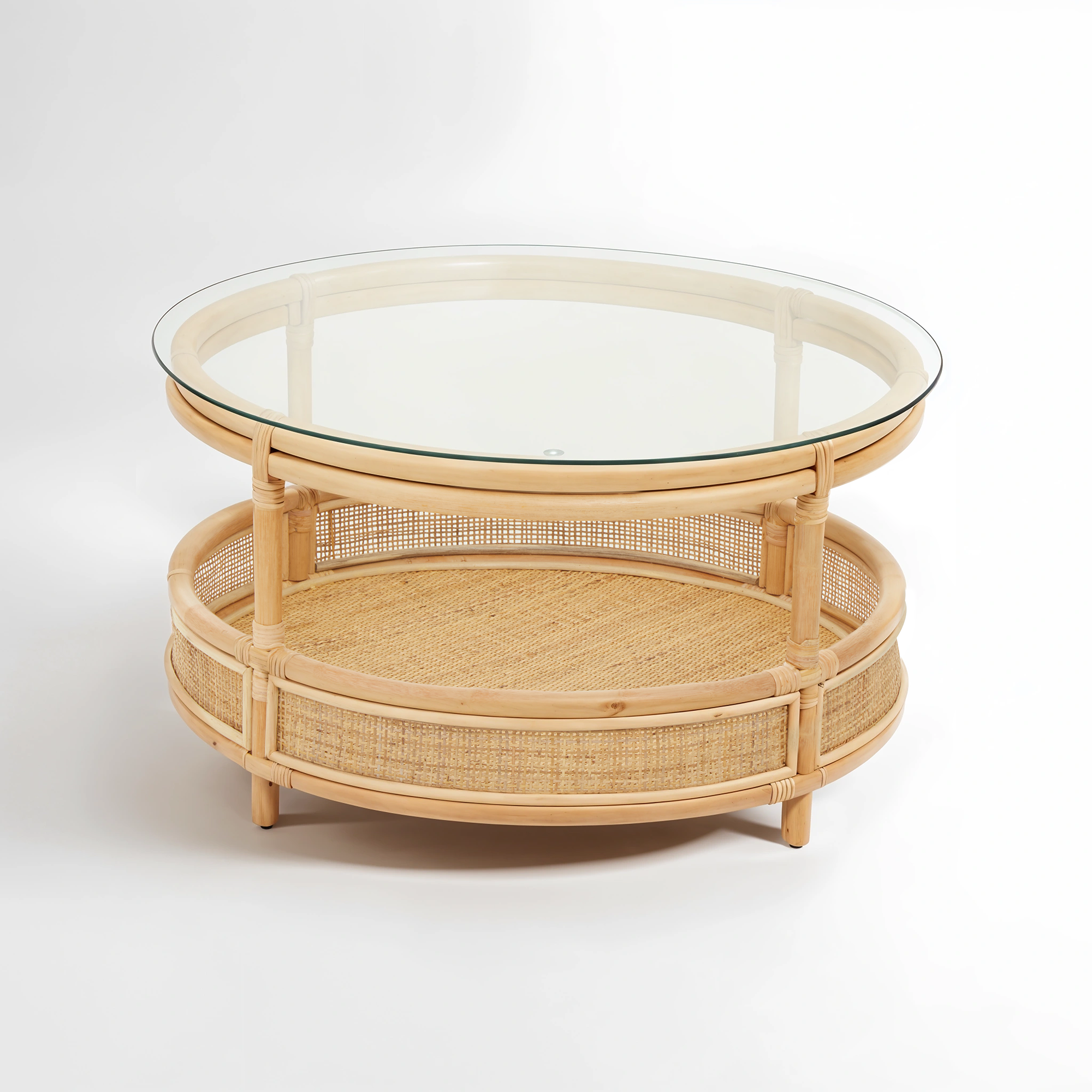 Mataram Rattan Coffee Table With Glass Top