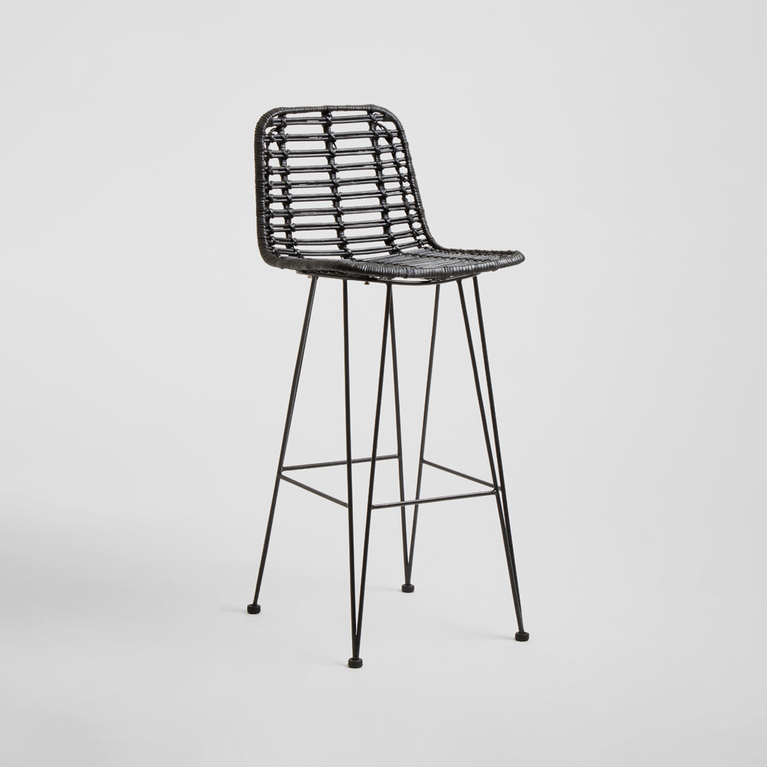 Lagom Black Natural Rattan Bar Chair