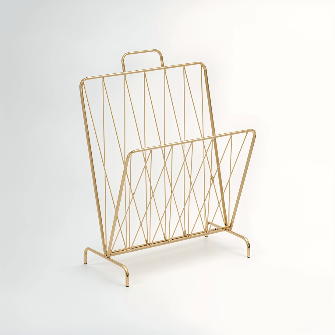 Avento Gold Finish Magazine Rack