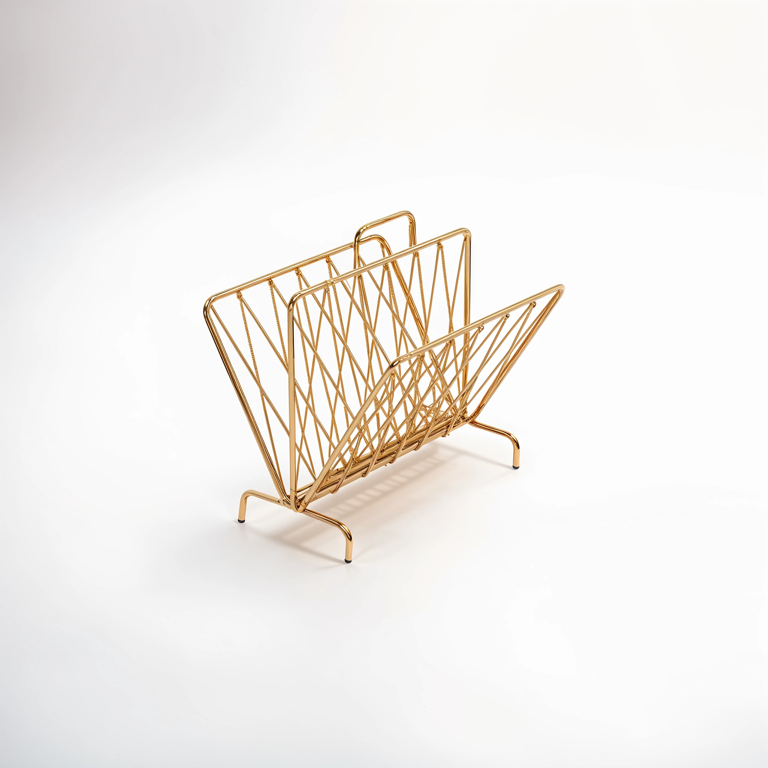 Avento Gold Finish Two Pocket Magazine Rack