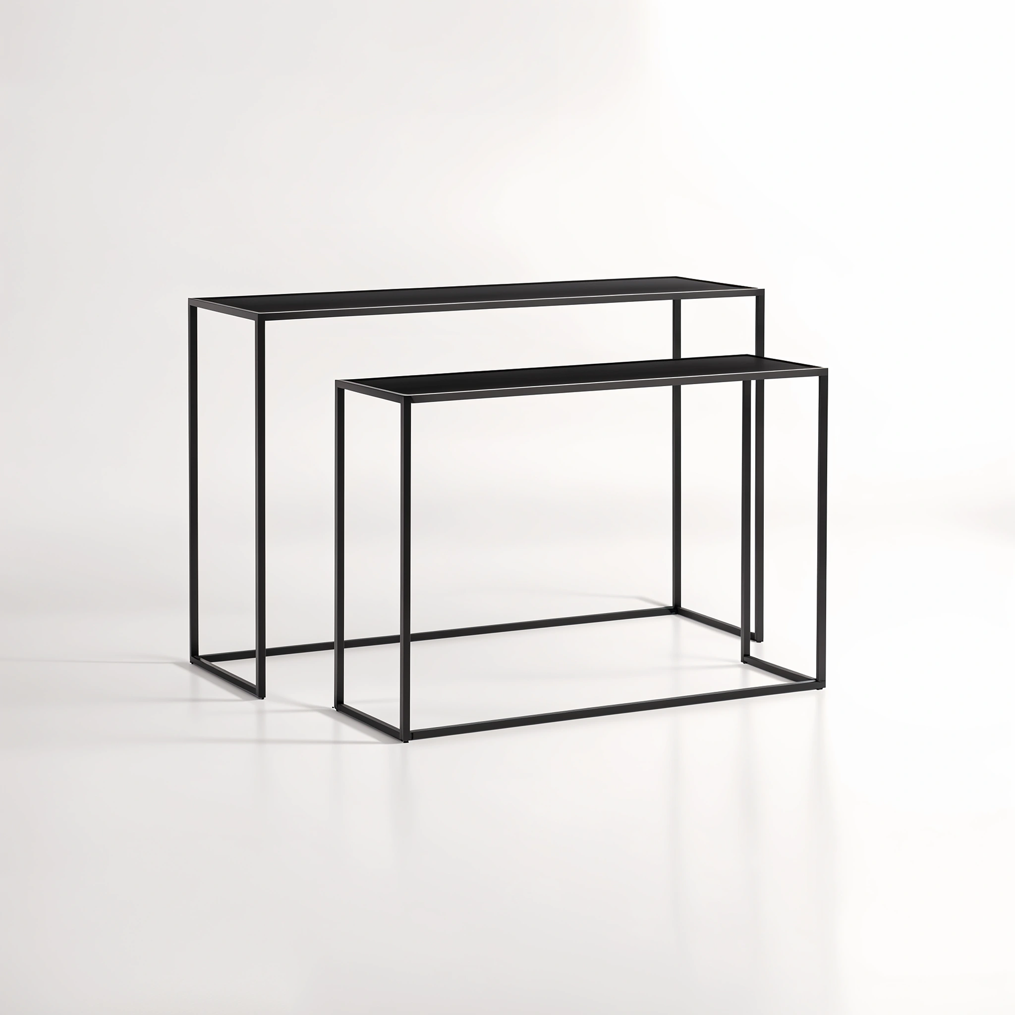 Avento Set Of Two Black Console Tables