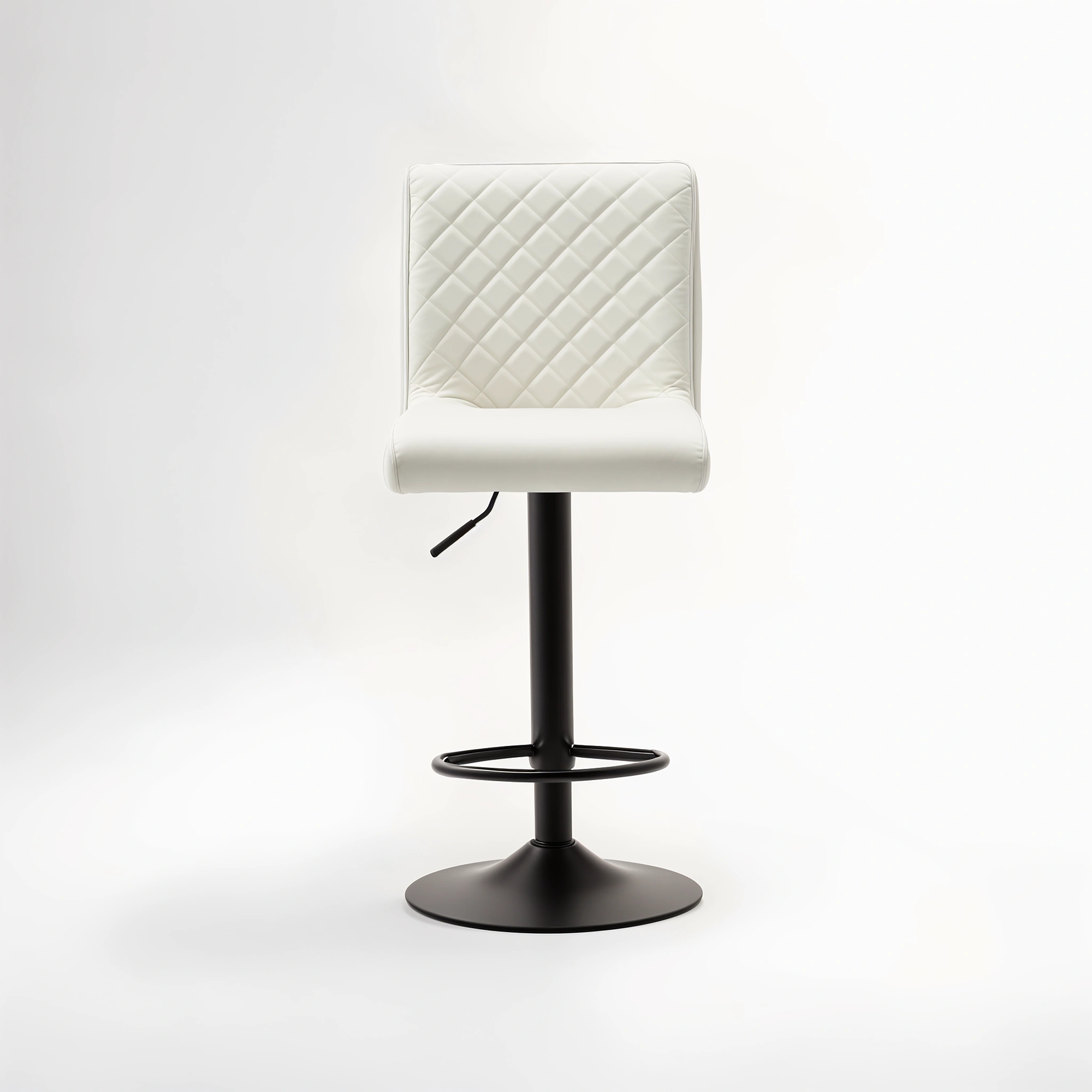 Baina High Back White Leather Effect Bar Chair