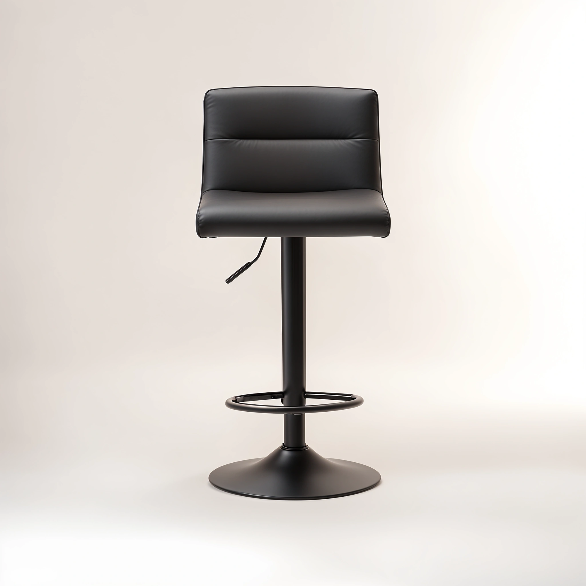 Baina Black Leather Effect Bar Stool