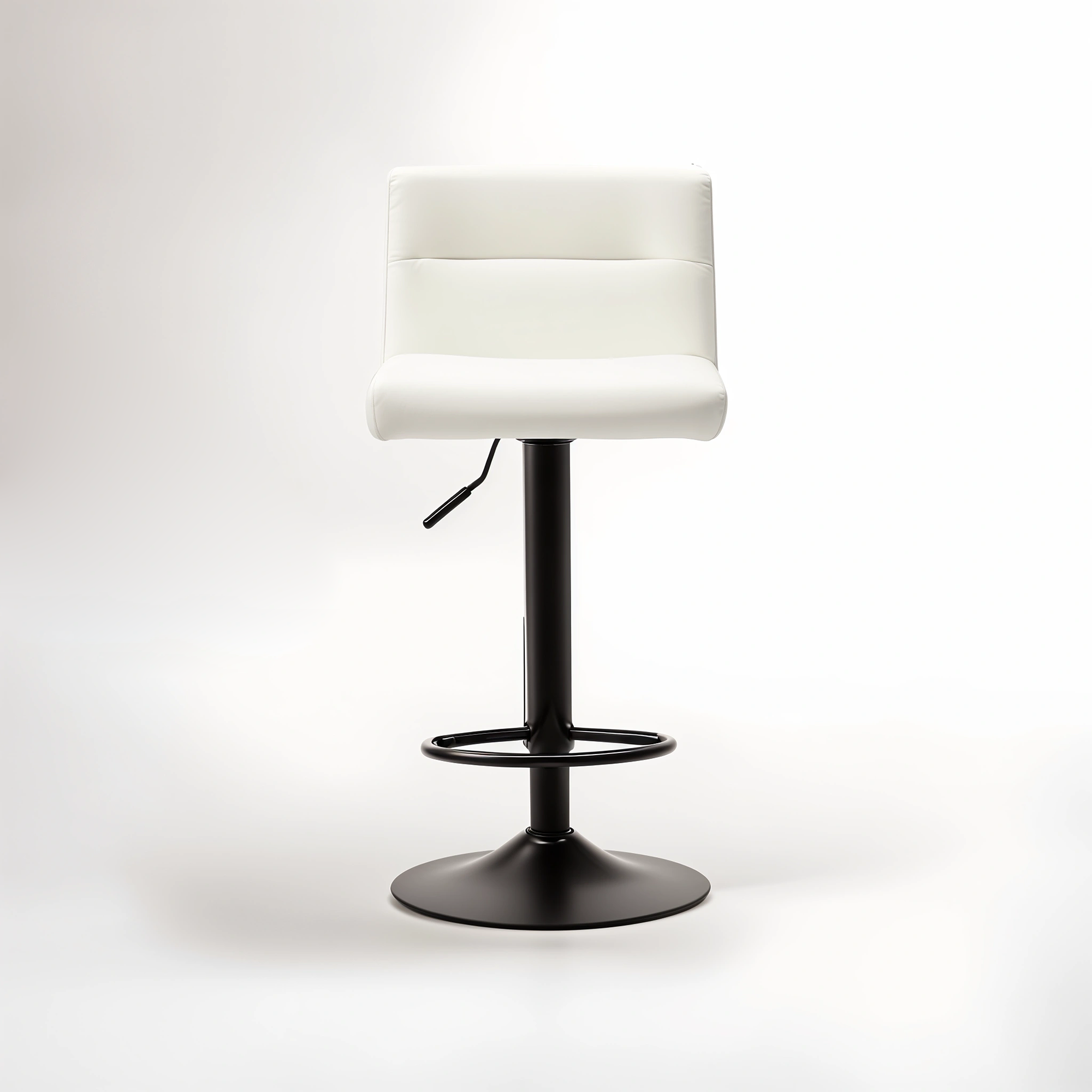 Baina White Leather Effect Bar Stool