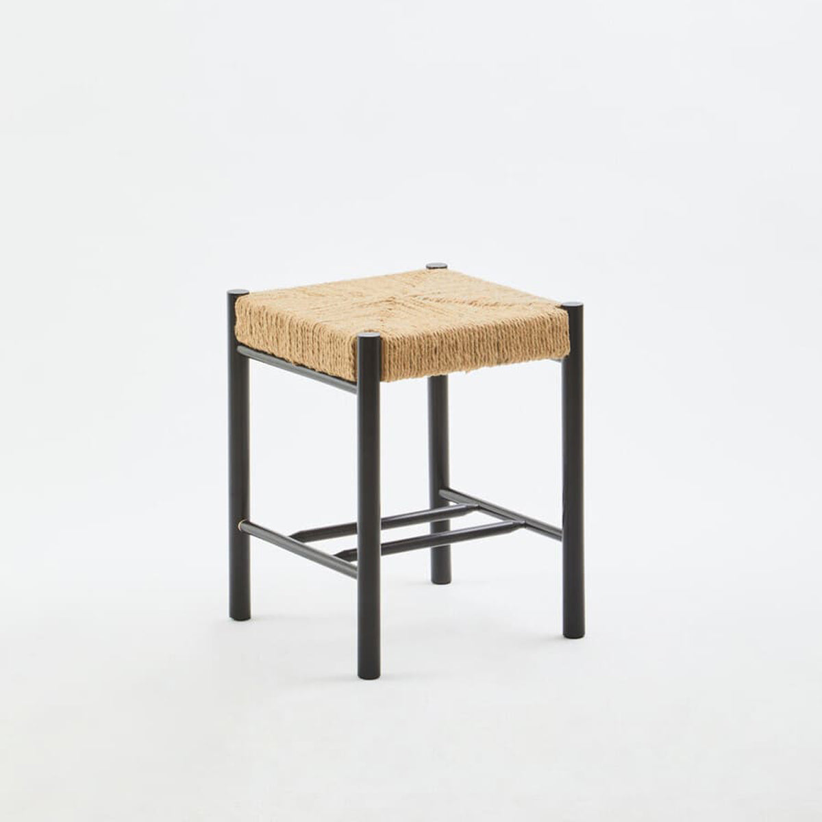 Bandar Natural Rope and Black Wood Stool