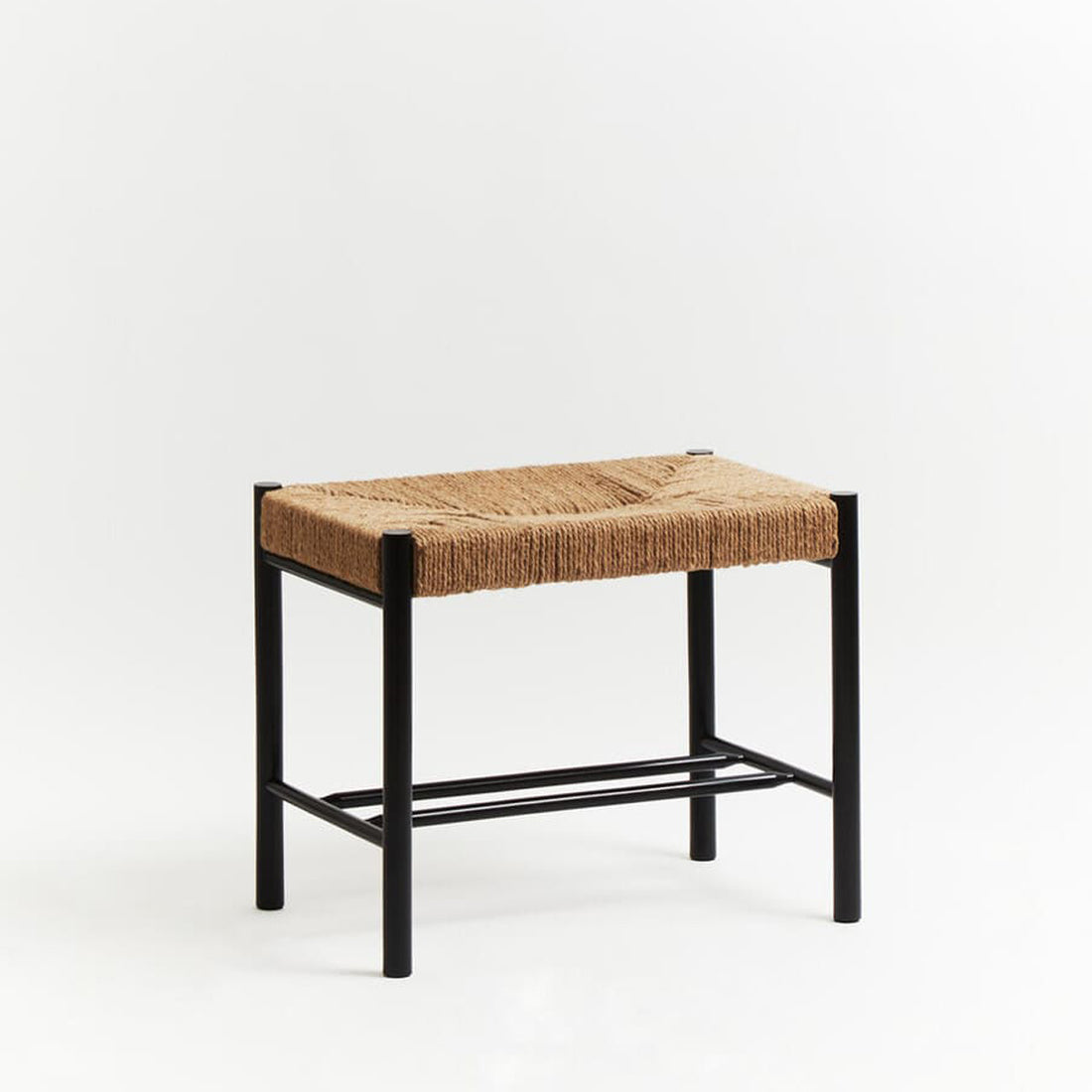 Bandar Natural Rope and Black Wood Small Bench