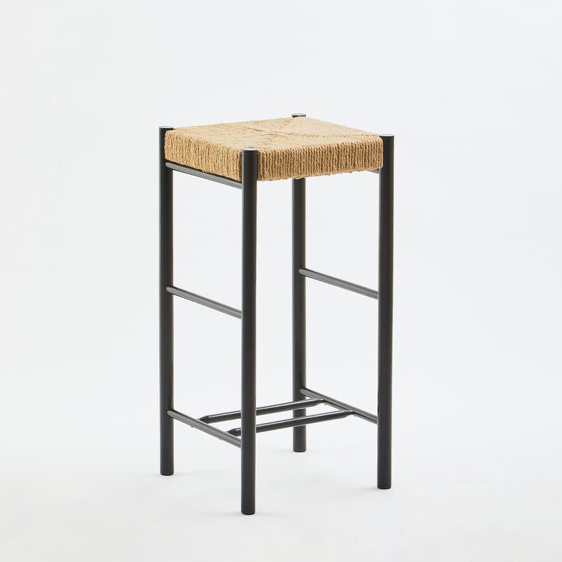 Bandar Rope Weave Bar Stool in Black