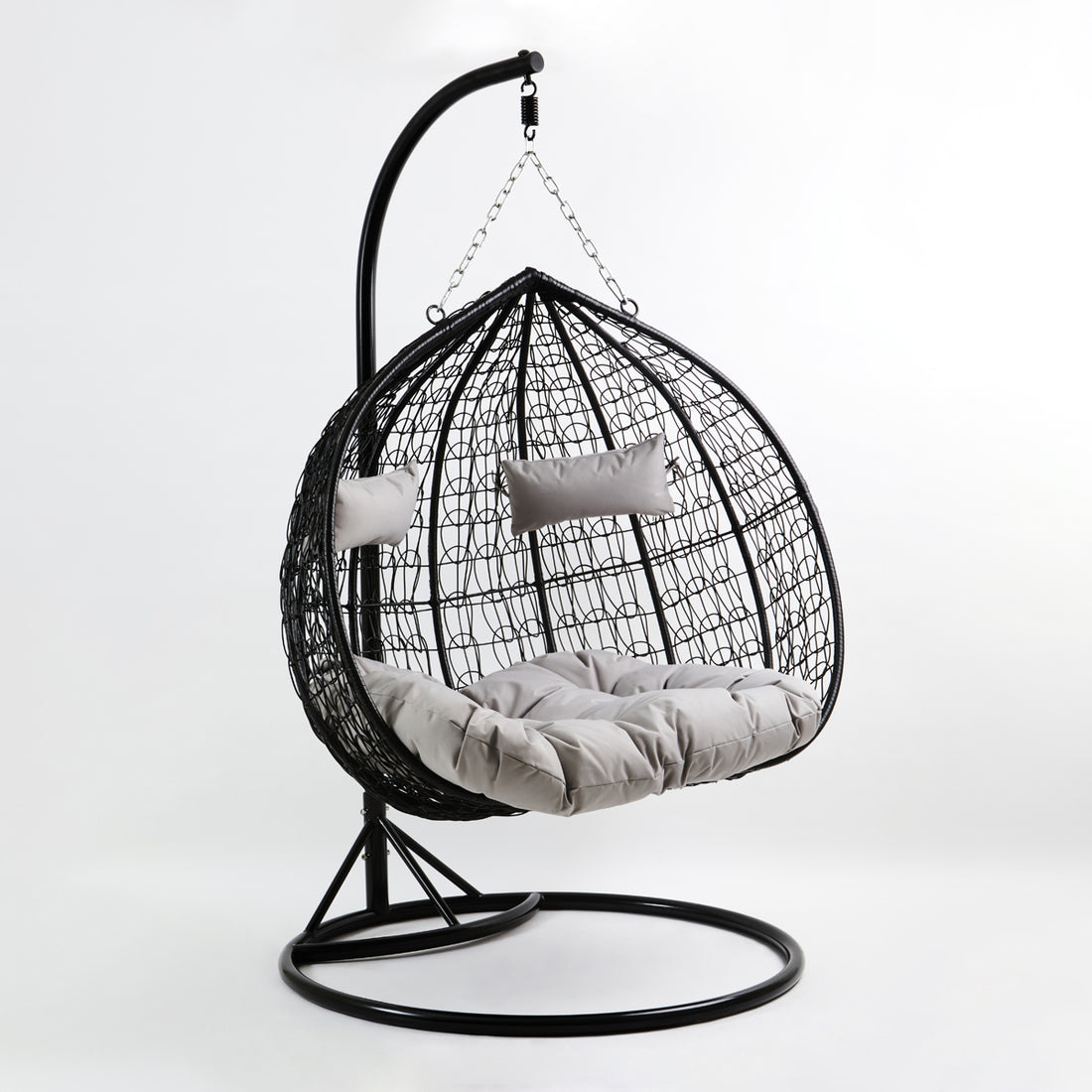 Goa Double Black Hanging Chair With Round Base