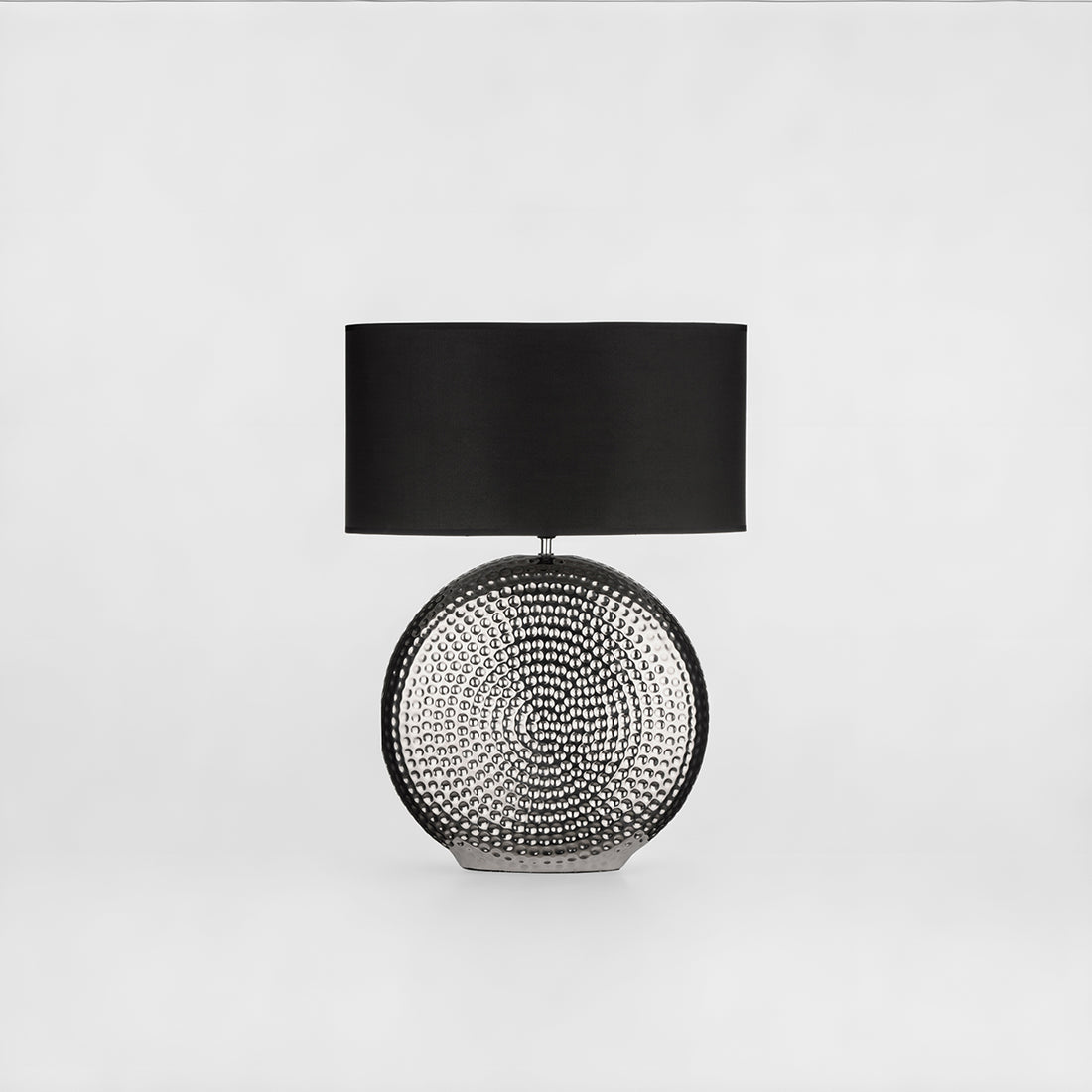 Evette Small Hammered Chrome Finish Table Lamp