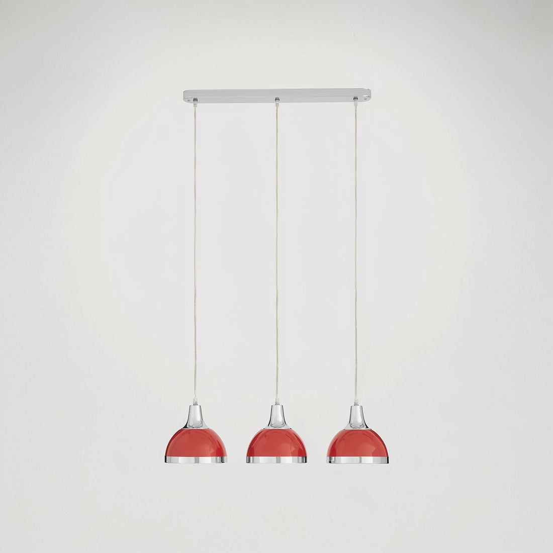 Jasper Red Shade and Chrome Pendant Light