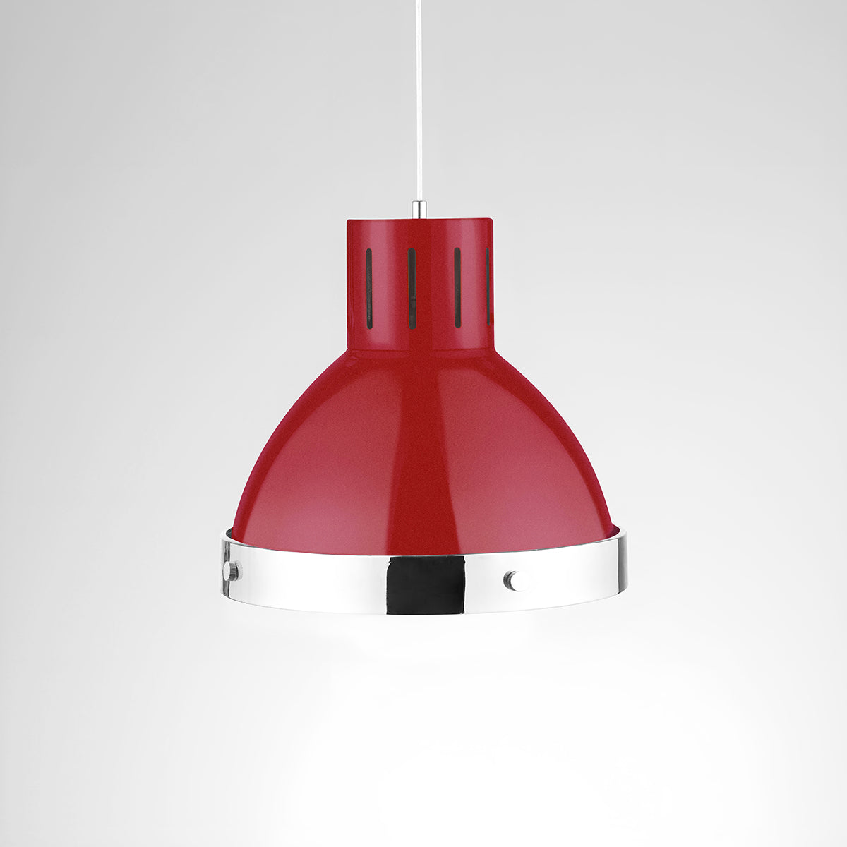 Jasper Red and Chrome Pendant Light