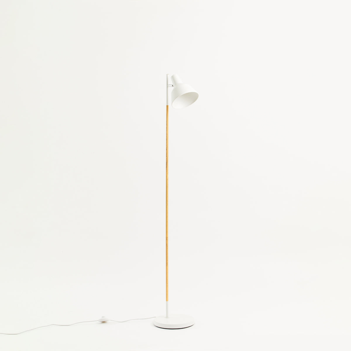 Bryant White Wood And Metal Floor Lamp