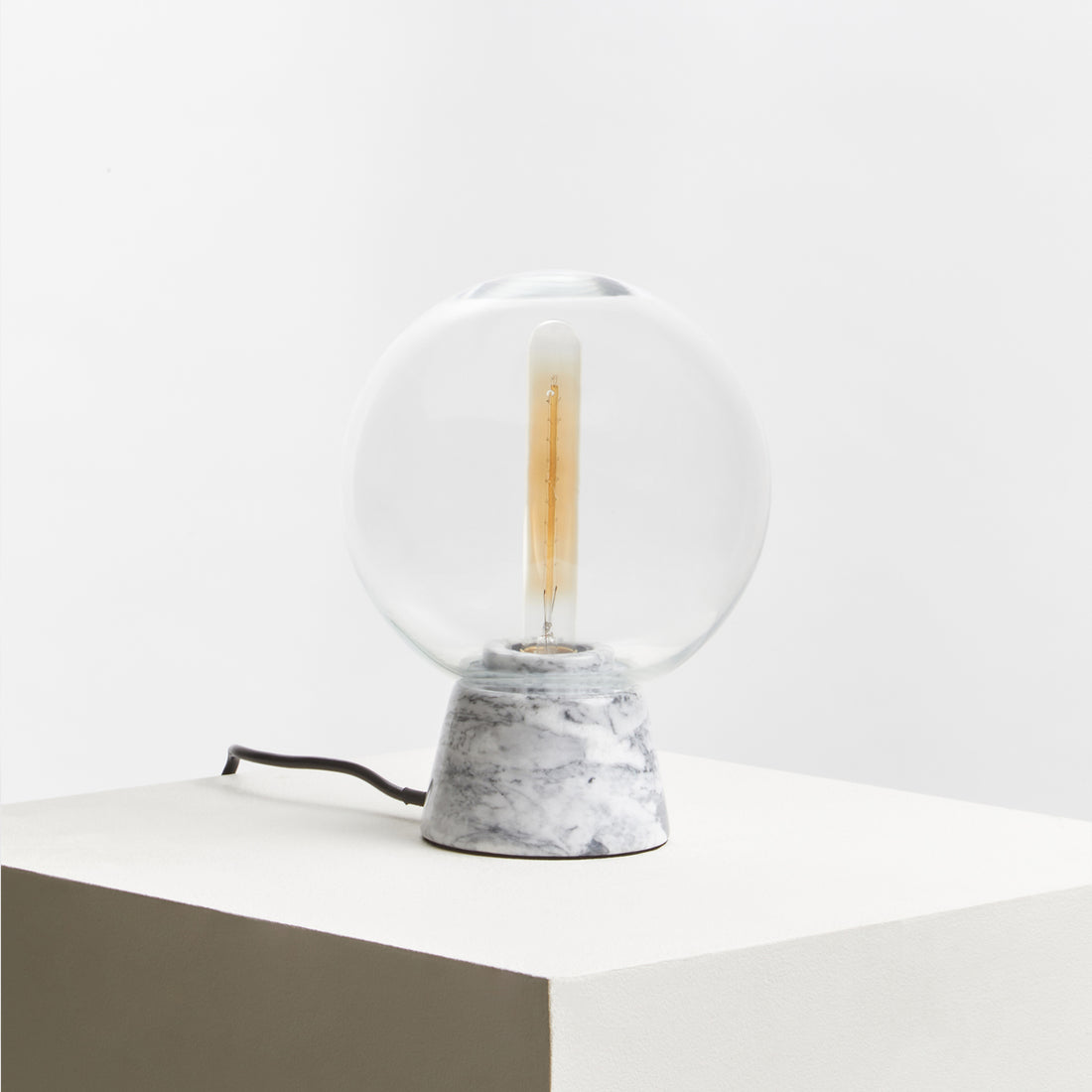 Lamonte Globe Lamp with Grey Marble Base