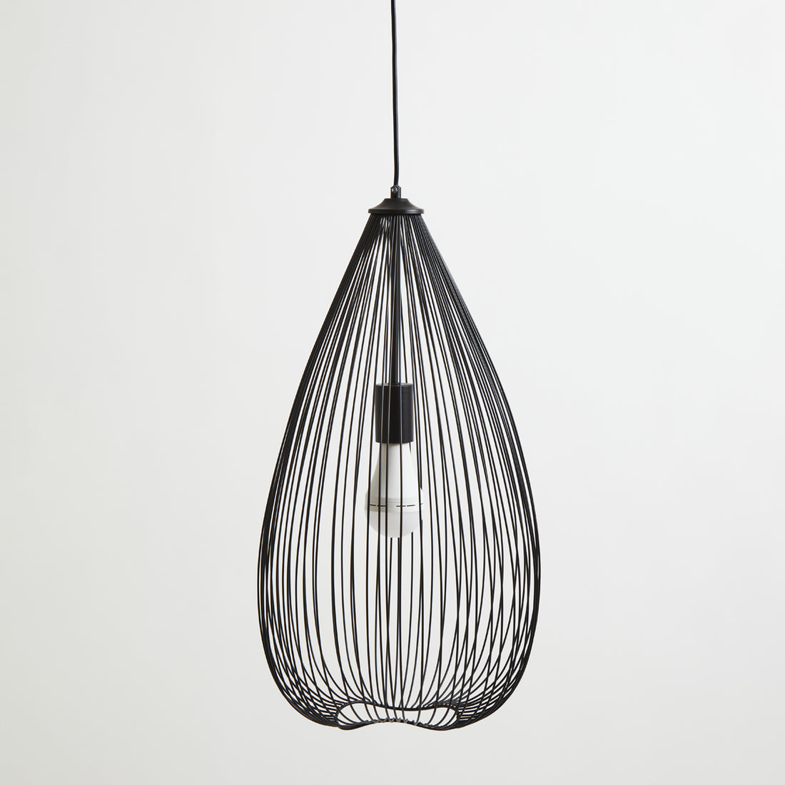 Lavis Teardrop Black Finish Pendant Light