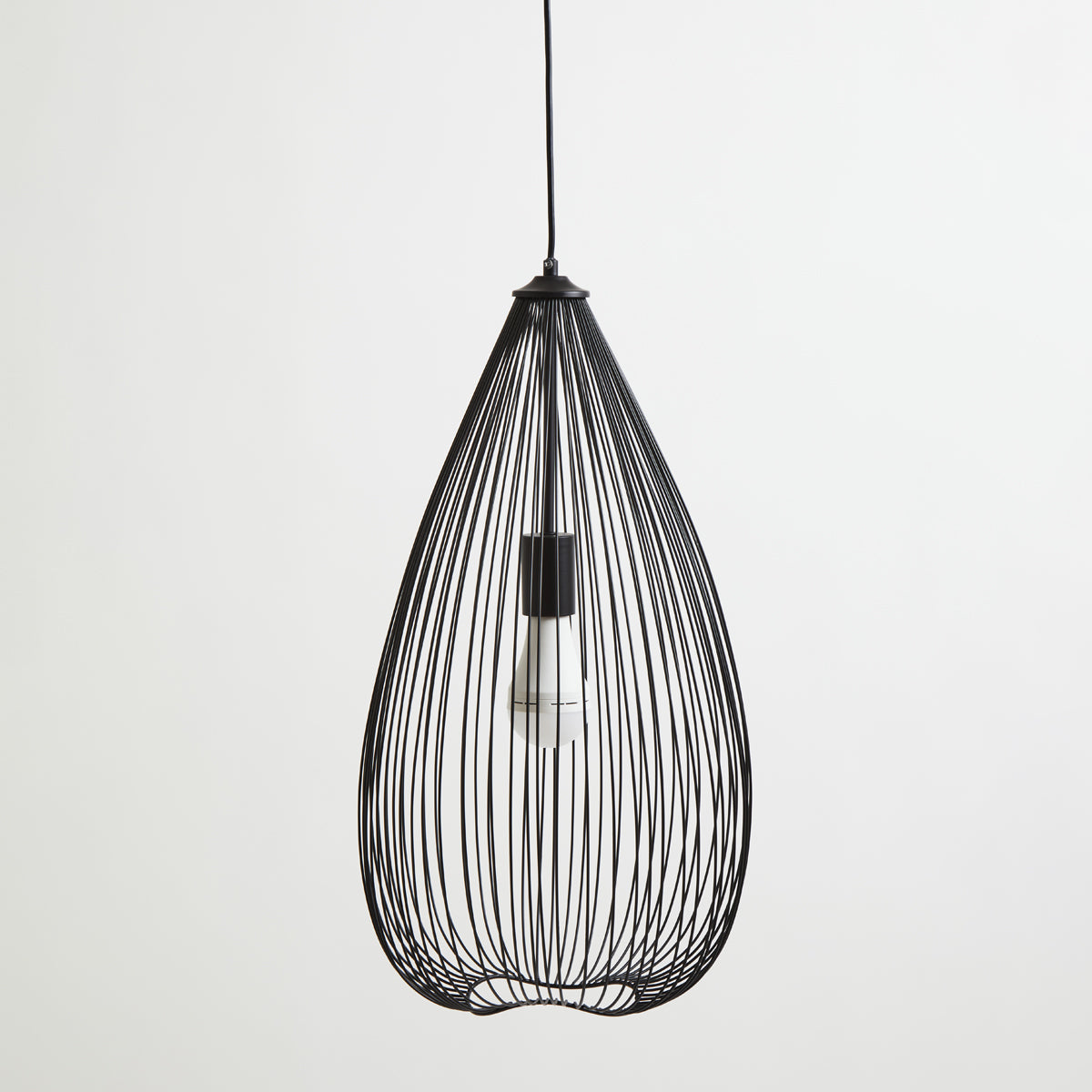 Lavis Teardrop Black Finish Pendant Light