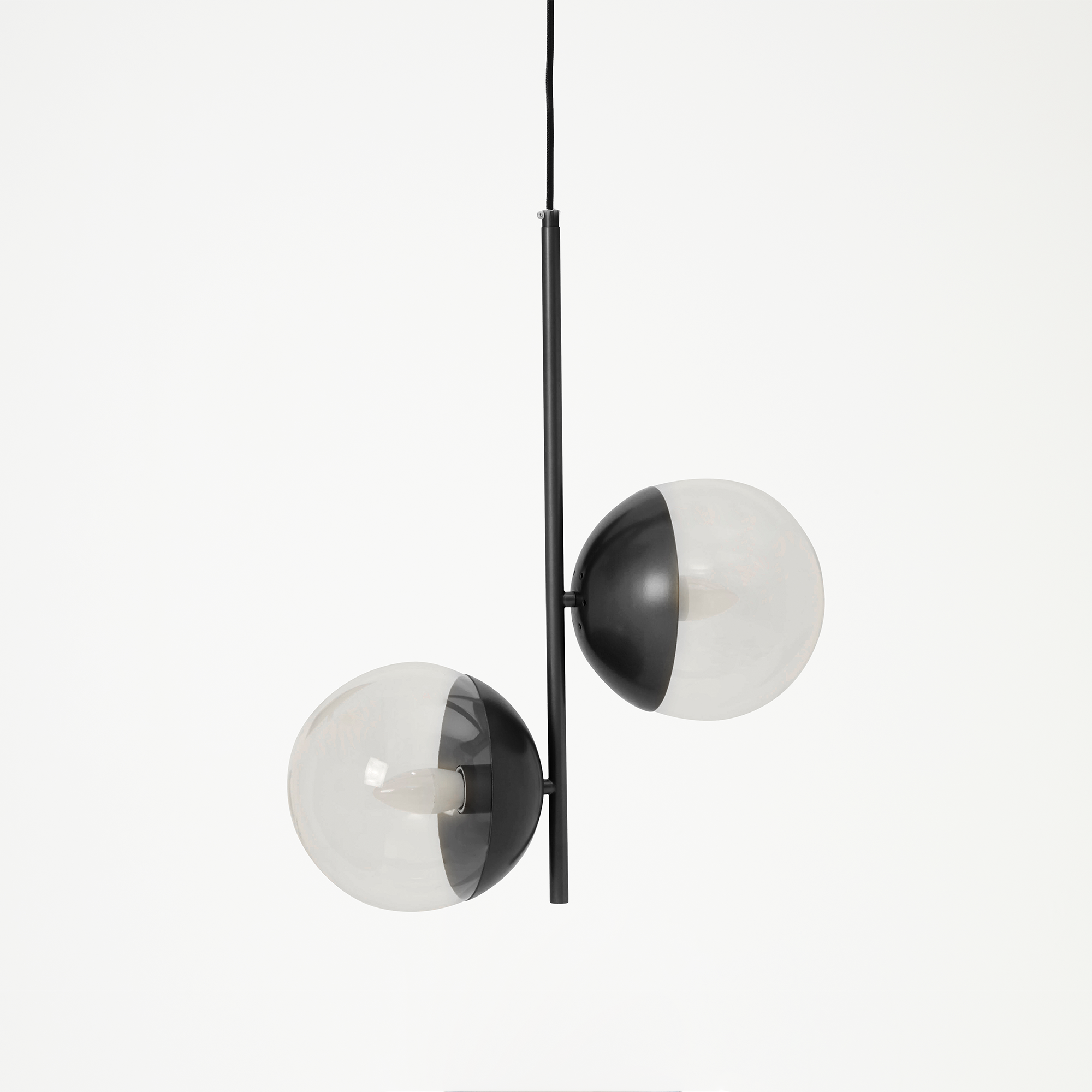 Revive Black Finish 2 Bulb Pendant Light