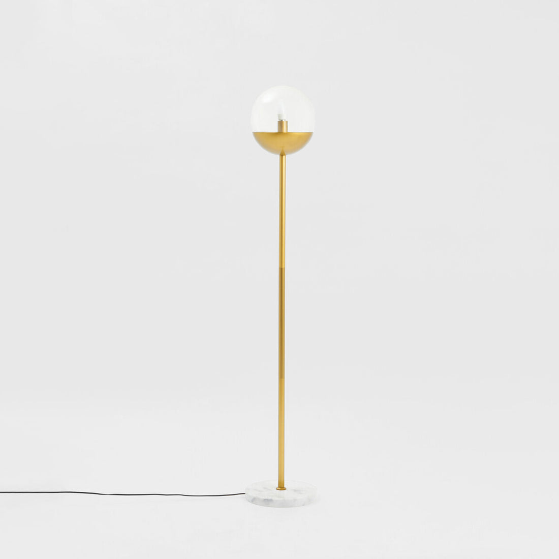 Revive Gold Finish Metal Floor Lamp with White Marble Base