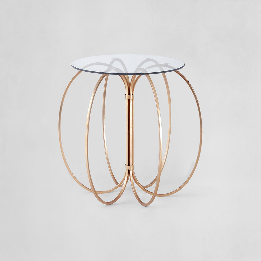 Lexa Gold Finish Table With Glass Top