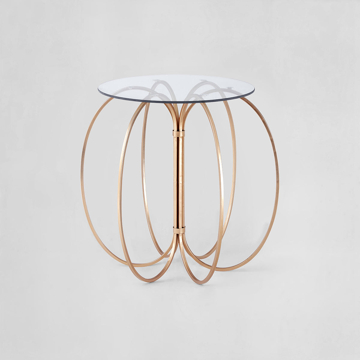 Lexa Gold Finish Table With Glass Top