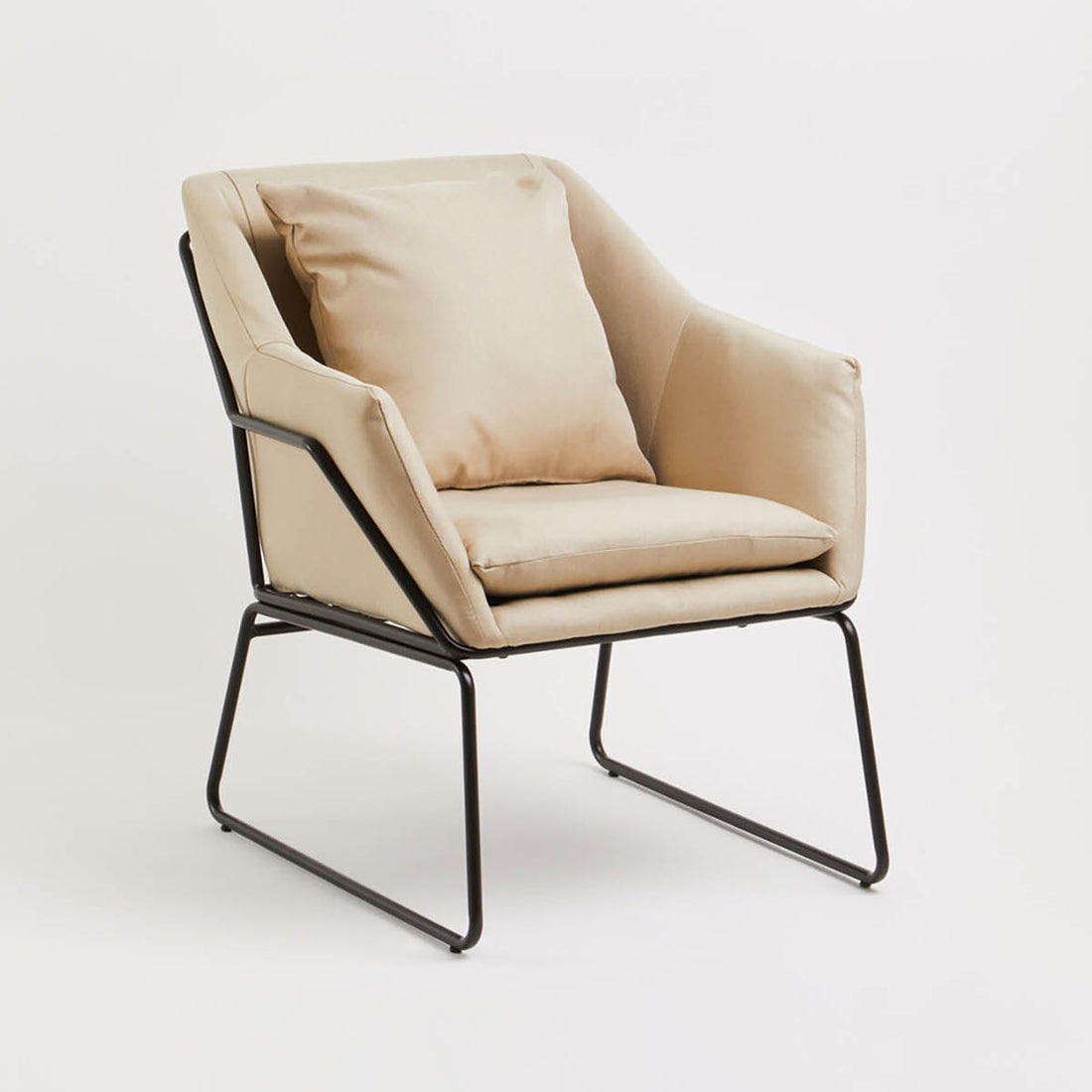 Stockholm Stone Fabric Armchair With Cushion