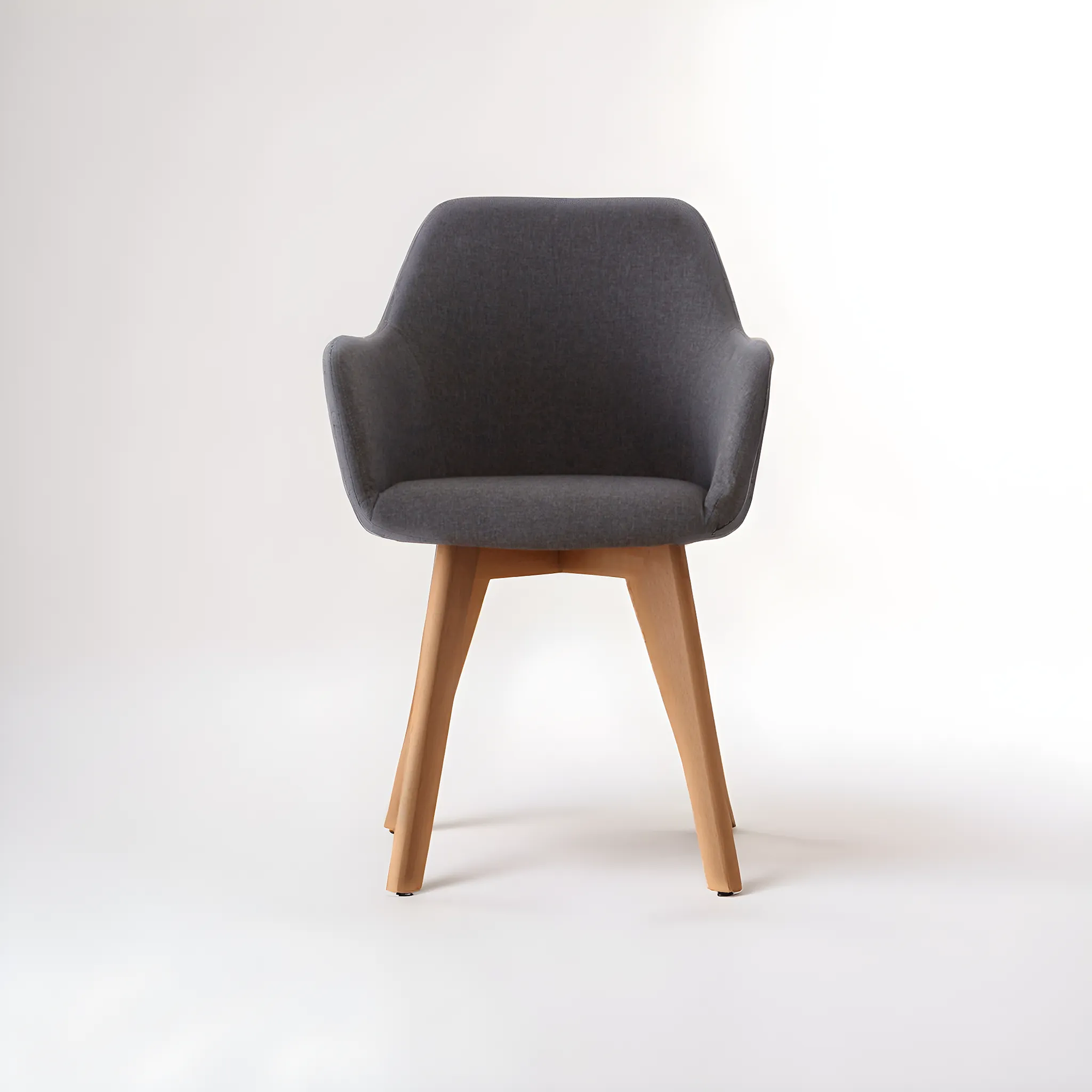 Stockholm Grey Fabric Chair With Wood Legs