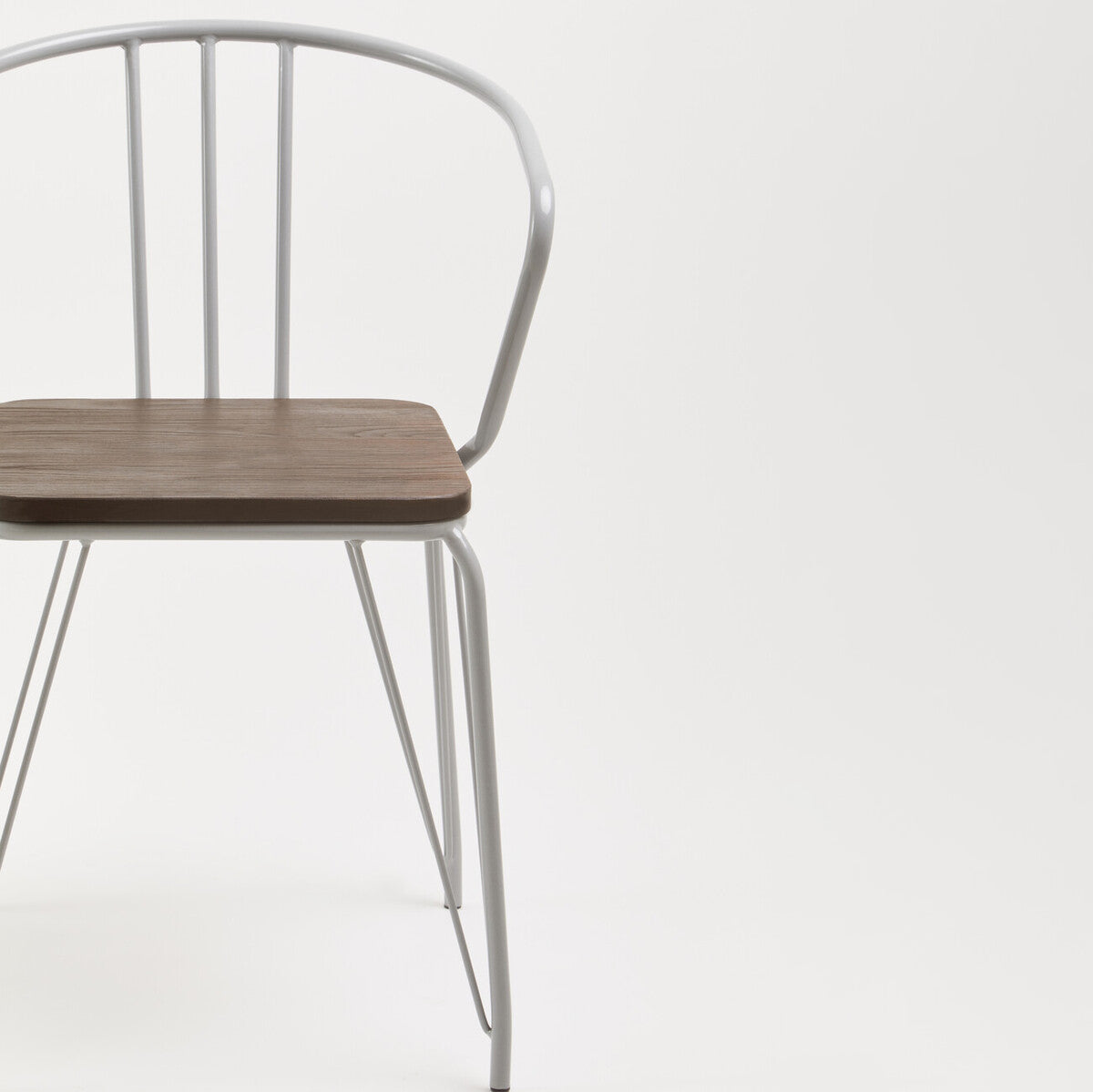 District Grey Metal And Elm Wood Arm Chair