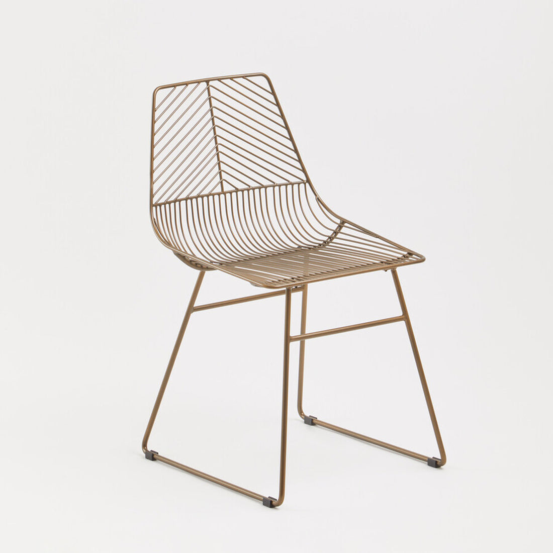 District Bronze Metal Wire Tapered Legs Chair