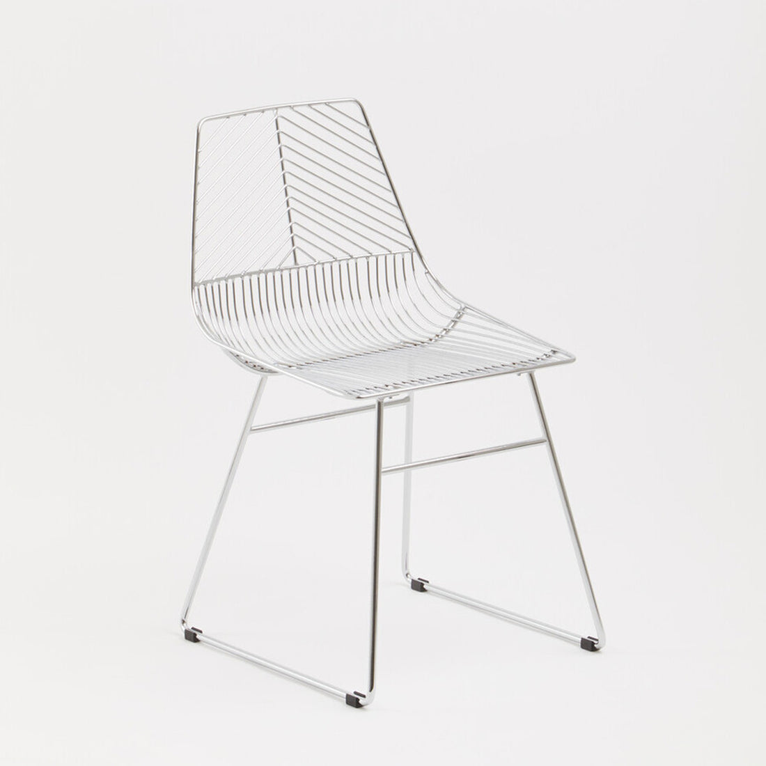 District Chrome Metal Tapered Wire Chair