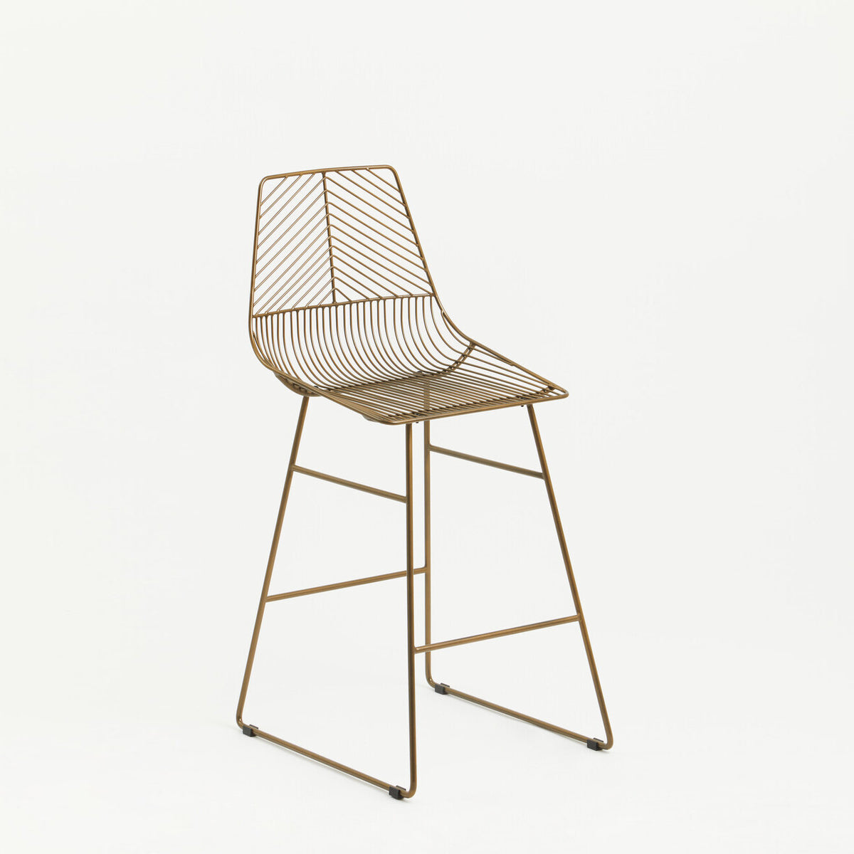 District Bronze Metal Wire Tapered Bar Chair