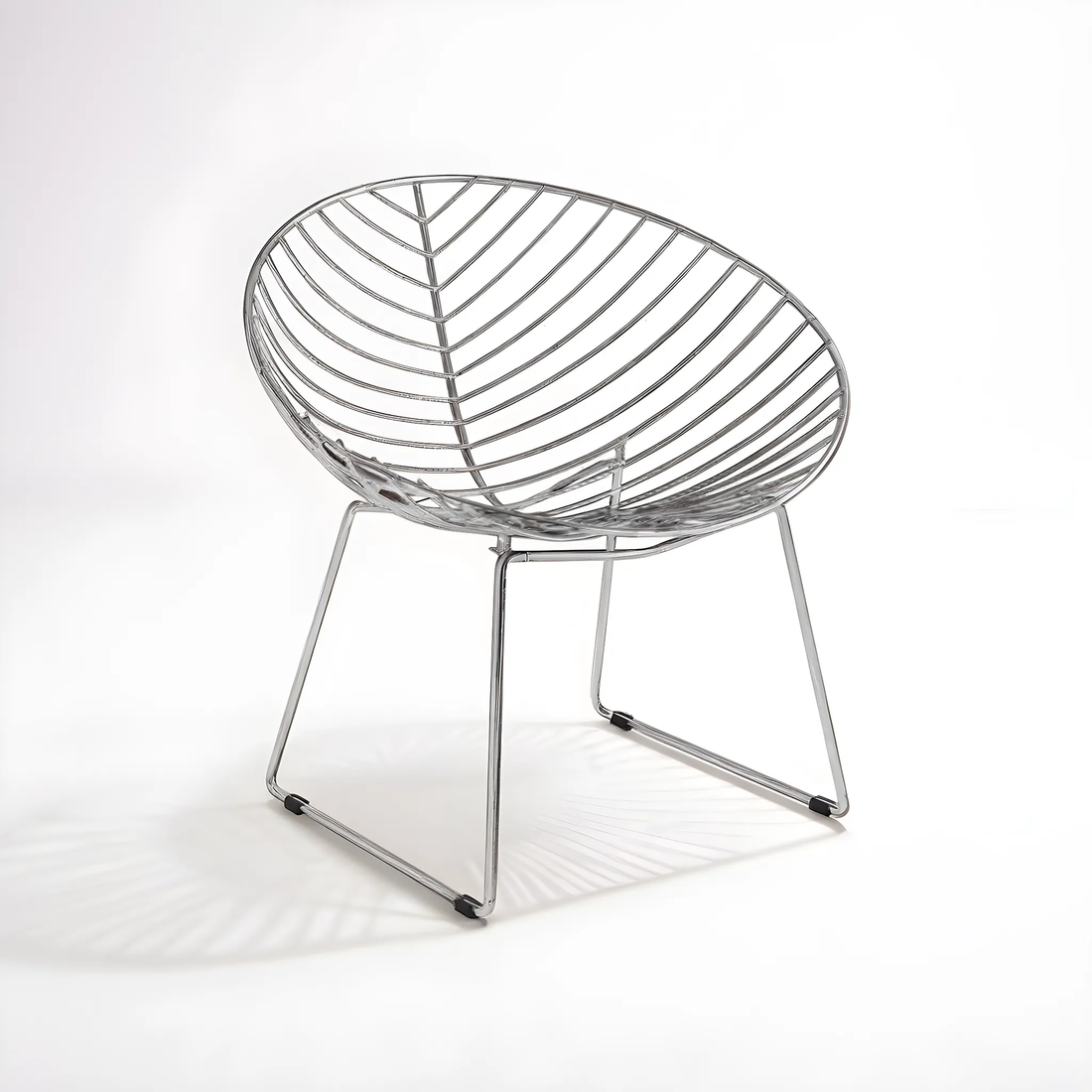 District Chrome Metal Wire Rounded Chair