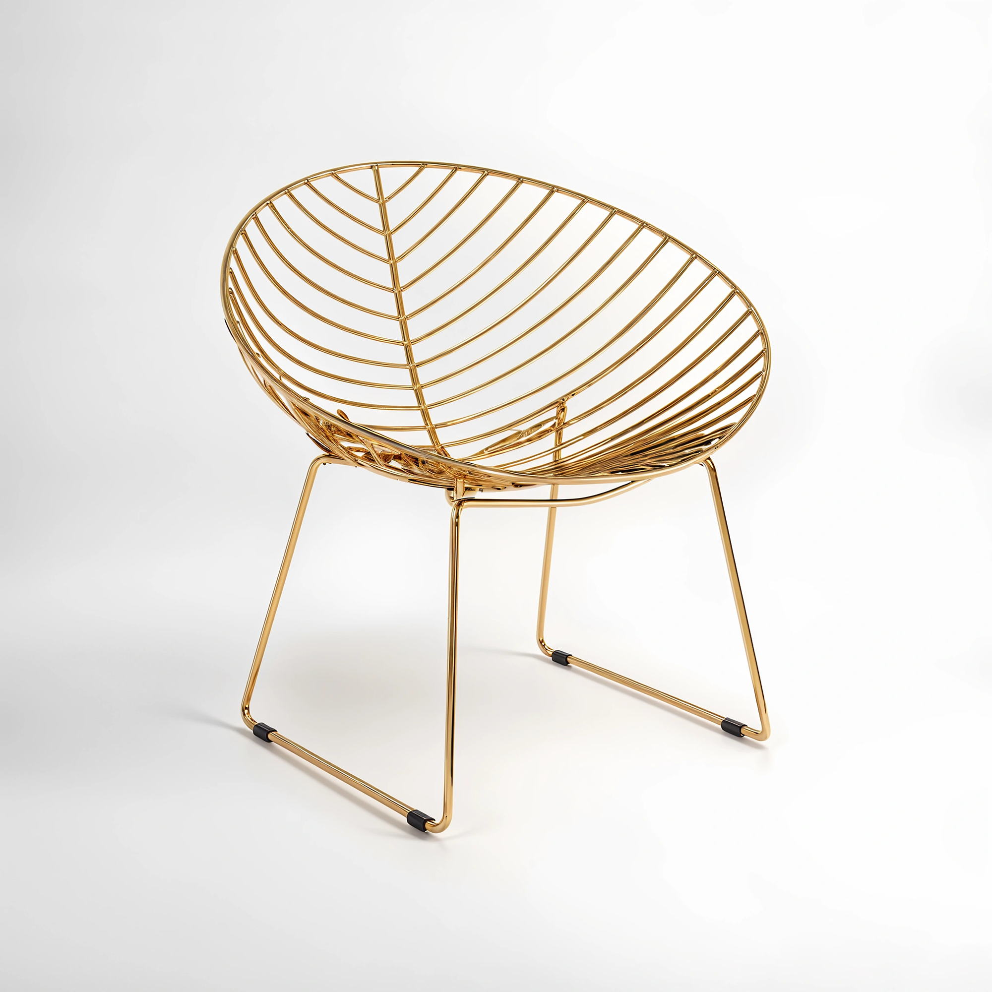 District Gold Metal Wire Rounded Chair