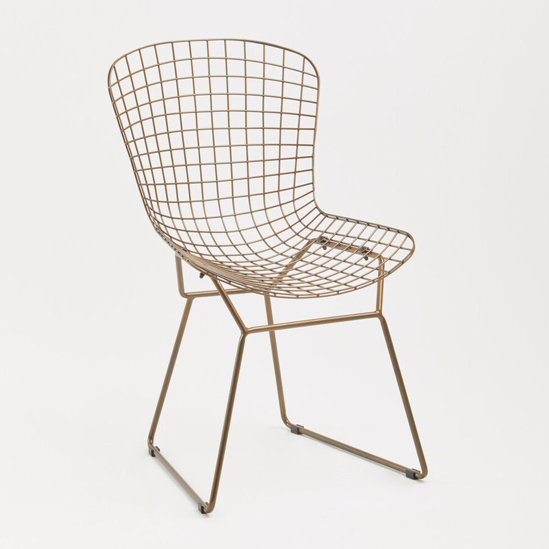 District Bronze Metal Grid Frame Wire Chair