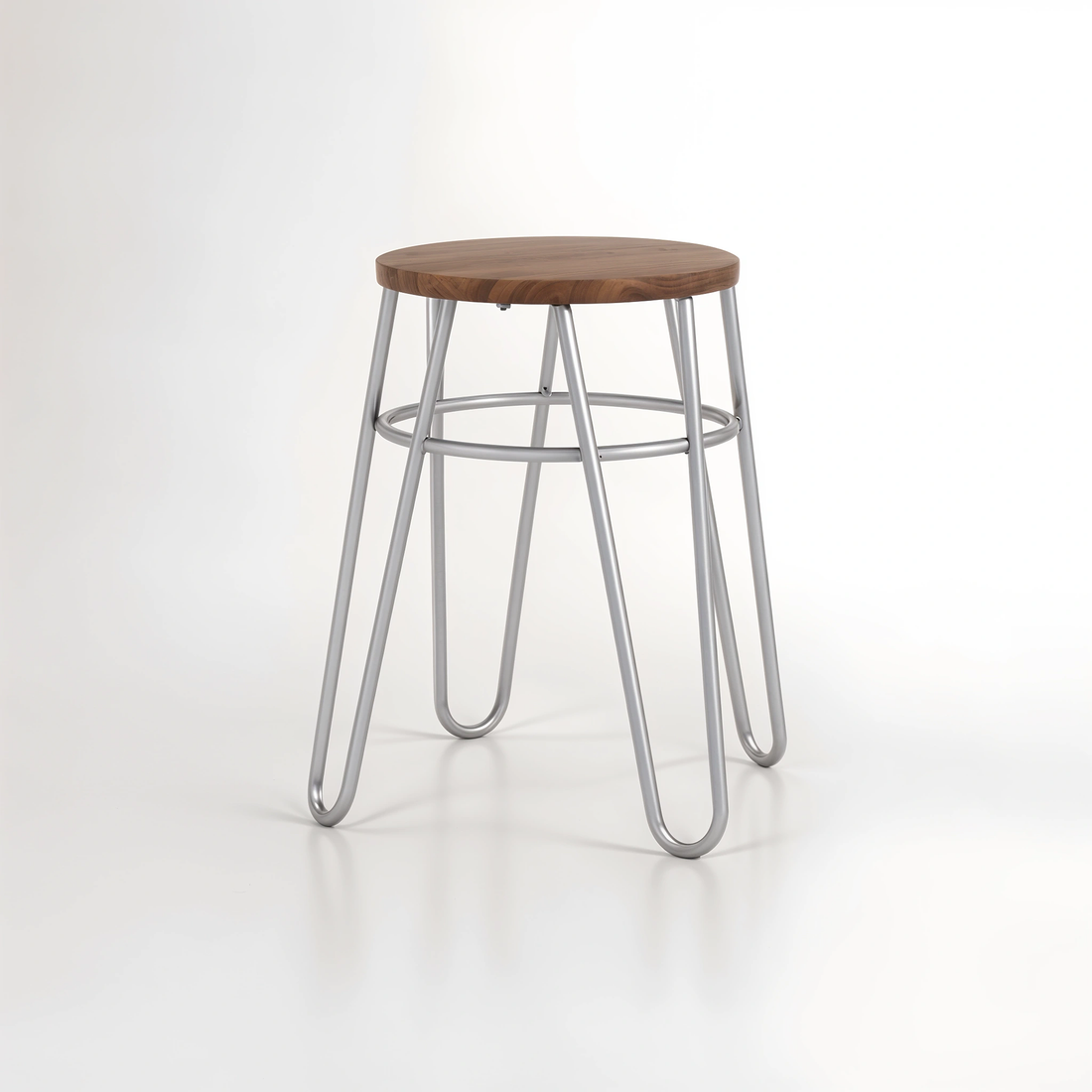 District Grey Metal Hairpin Stool