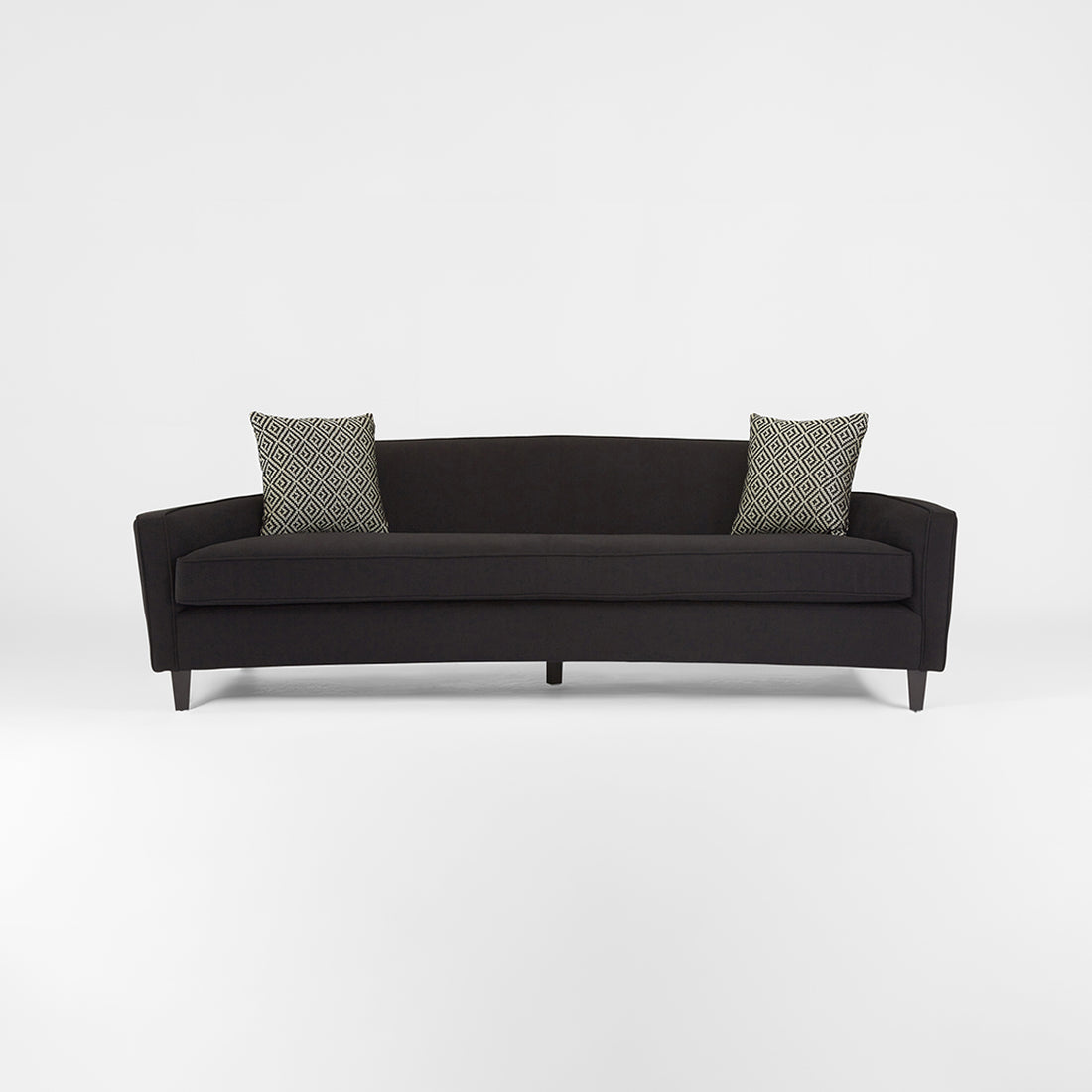 Rania 3 Seat Black Dimity Fabric Sofa