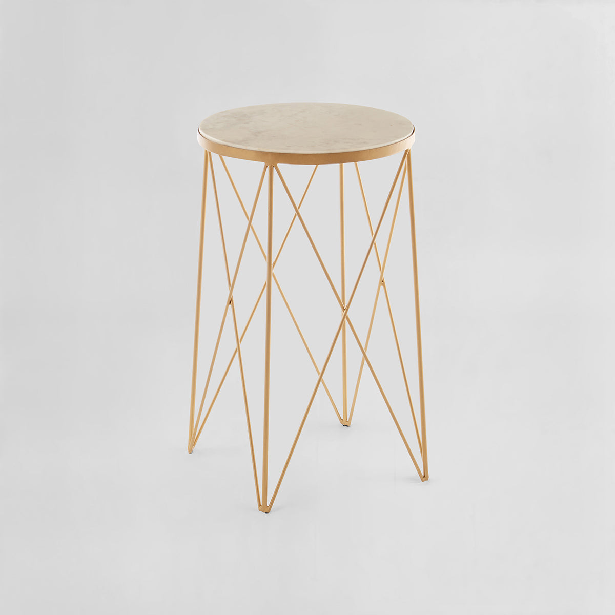 Shalimar Round Marble Top Side Table