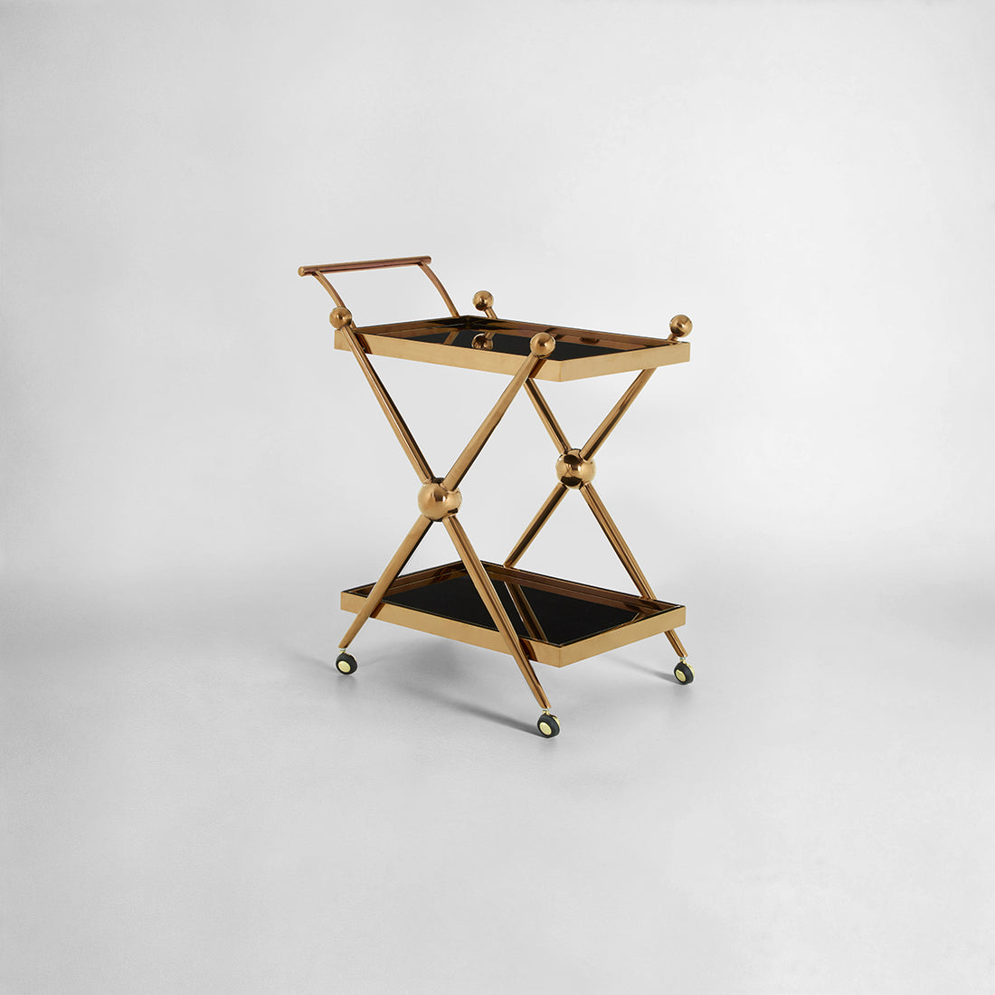 Novo 2 Tier Rose Gold And Cross Design Trolley