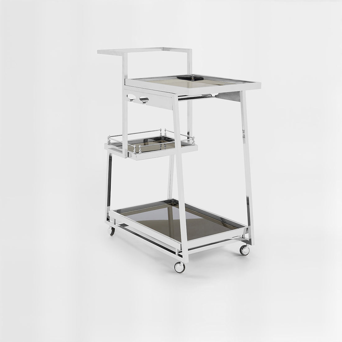 Novo 3 Tier Silver Finish Trolley