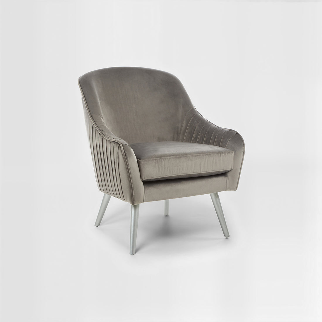 Louxor Grey Velvet Chair