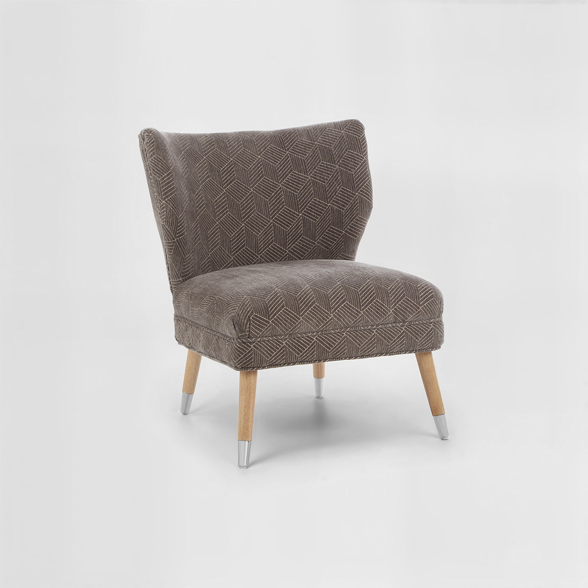 Regents Park Grey Chenille Wingback Chair