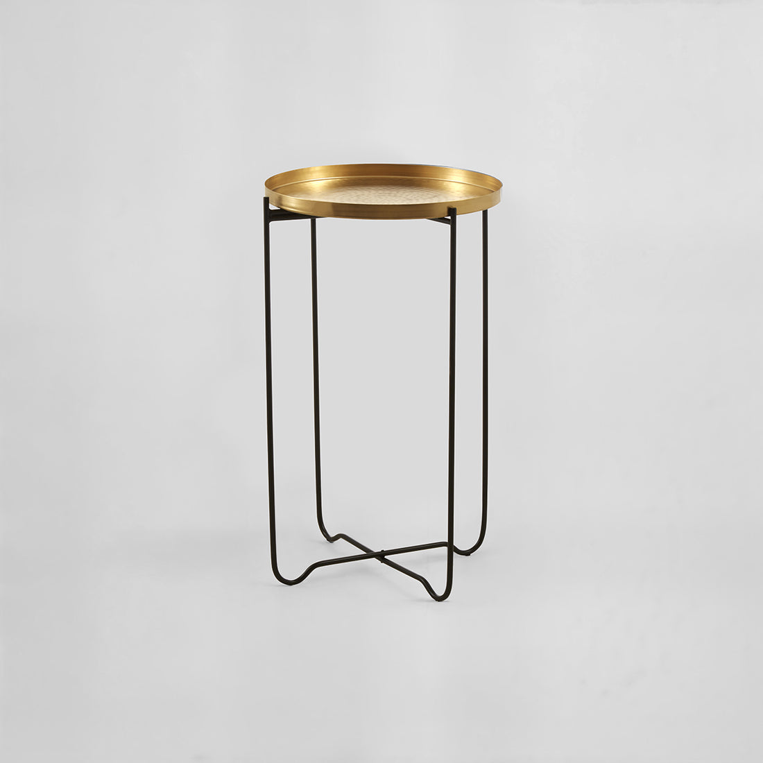 Templar Gold Finish Round Top Side Table