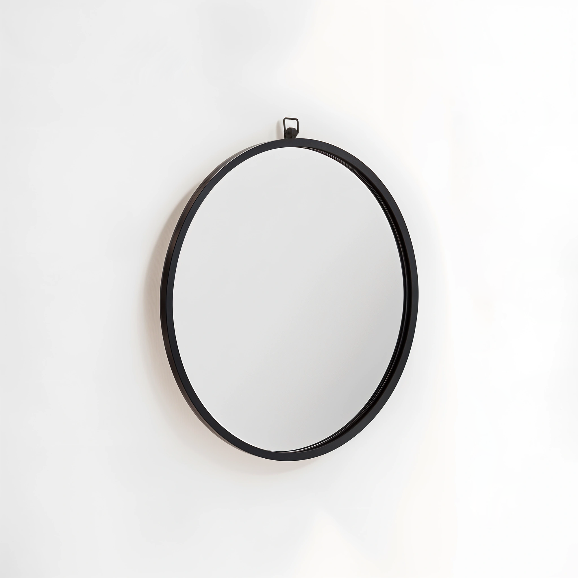 Jacen Black Metal Frame Round Wall Mirror