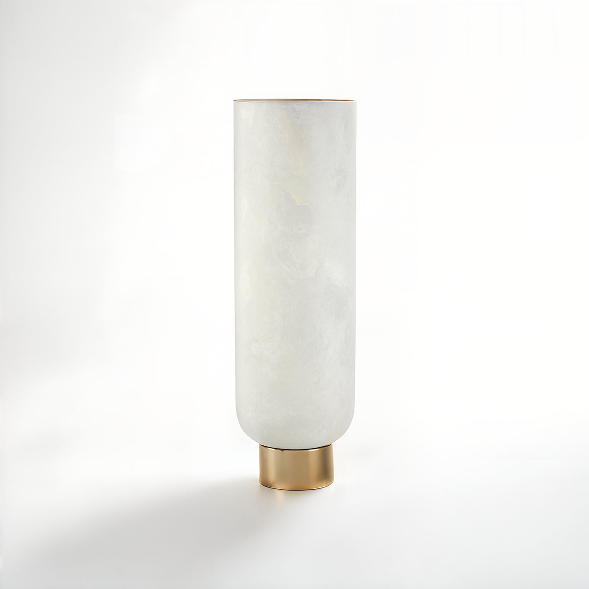 Callie White and Gold Large Pedestal Vase.