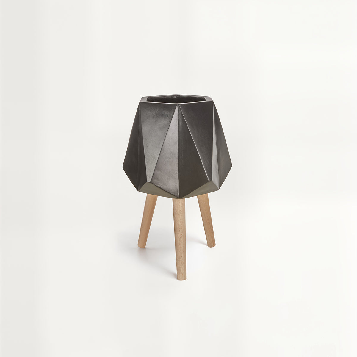 Darnell Black Multifaceted Planter - 62cm